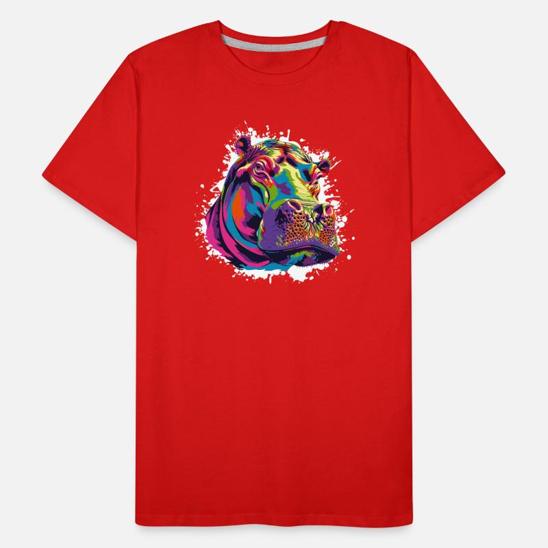 Hippo Art Comic T-shirt bio Premium Homme