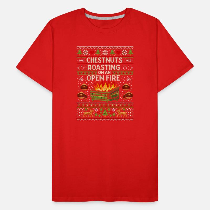 Roasting chestnuts on an open fire garbage can Men's Premium Organic T-Shirt