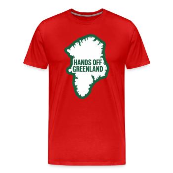 Hände weg von Grönland! - Grönland / Grønland - Männer Premium Bio T-Shirt - Rot - Vorne - Damien (186cm)