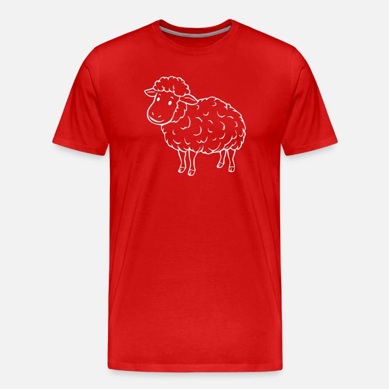 Schaf Schäfchen Lamm - Männer Premium Bio T-Shirt - Rot