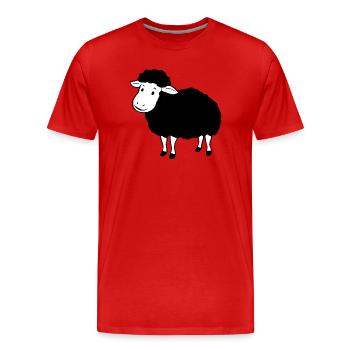 Mouton noir - T-shirt bio Premium Homme - rouge - Devant - Damien (186cm)