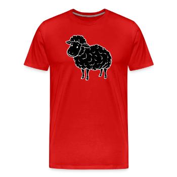 Mouton noir - T-shirt bio Premium Homme - rouge - Devant - Damien (186cm)