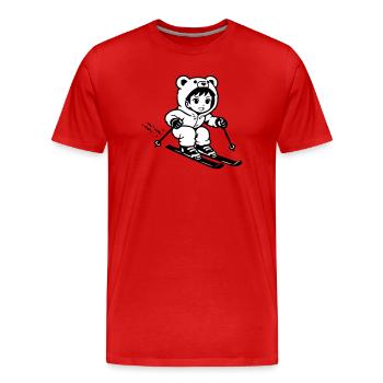 Ski Bärchen im Anime Style - Männer Premium Bio T-Shirt - Rot - Vorne - Damien (186cm)