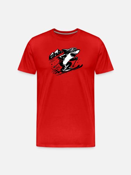 Ski Shark - T-shirt bio Premium Homme - rouge