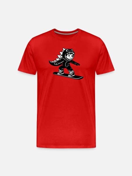 Snowboard Dragon Boy - Men's Premium Organic T-Shirt - red