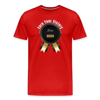 Verdiene deinen Sieg – Champion-Auszeichnung | Motivation Ba - Männer Premium Bio T-Shirt - Rot - Vorne - Damien (186cm)