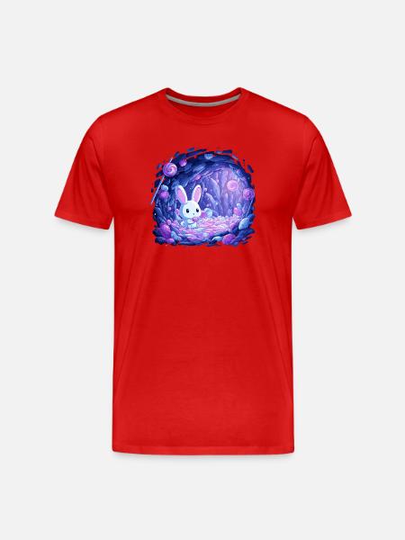 Sugar Cave Bunny in Candy Light - Men's Premium Organic T-Shirt - red