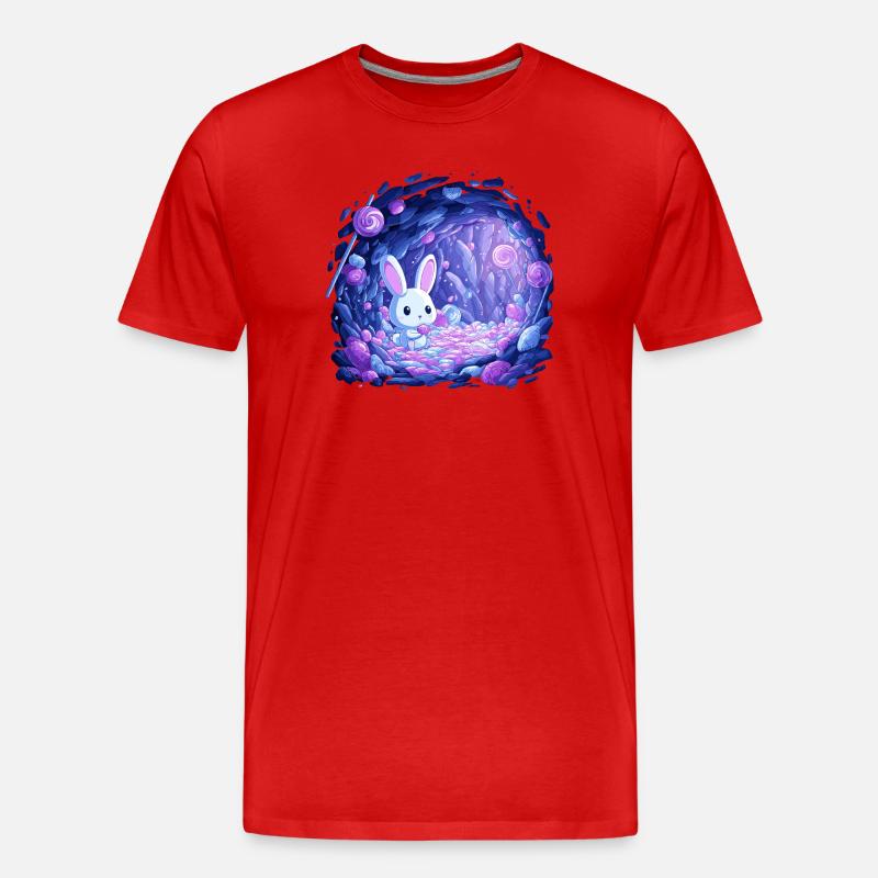 Sugar Cave Bunny in Candy Light - Men's Premium Organic T-Shirt - red