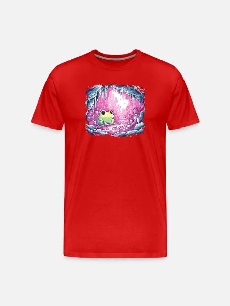 Frog in the pink crystal cauldron - Men's Premium Organic T-Shirt - red