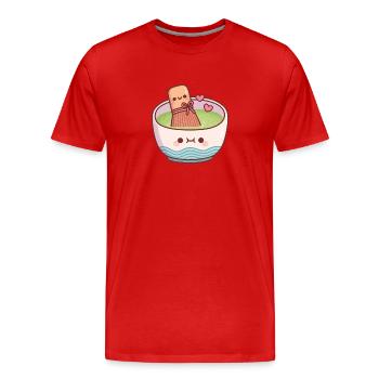 Cute Matcha Tea Bowl And Whisk Valentines Day - Men's Premium Organic T-Shirt - red - Front - Damien (186cm)