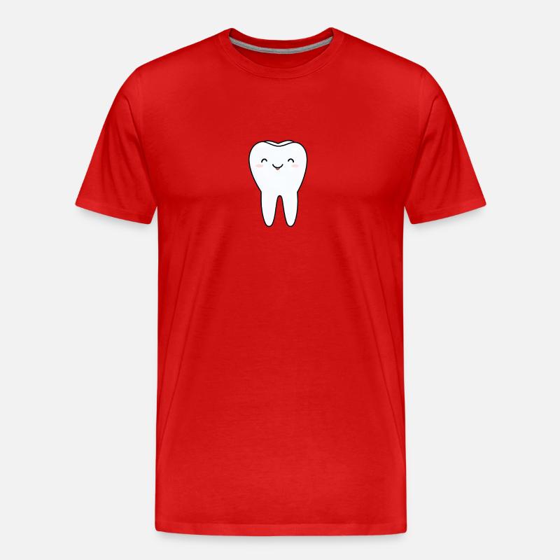 Dessin animé Dent Joyeuse - T-shirt bio Premium Homme - rouge