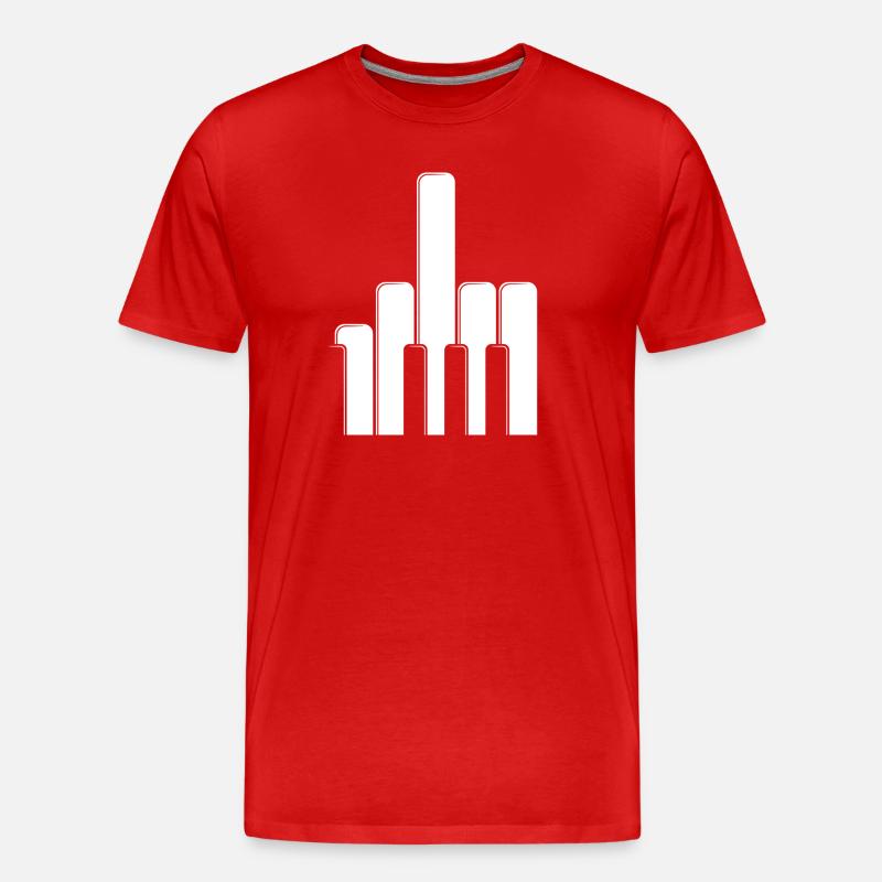Klaviertasten Mittelfinger - Männer Premium Bio T-Shirt - Rot