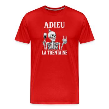 Goodbye Thirty Skeleton Birthday - Men's Premium Organic T-Shirt - red - Front - Damien (186cm)