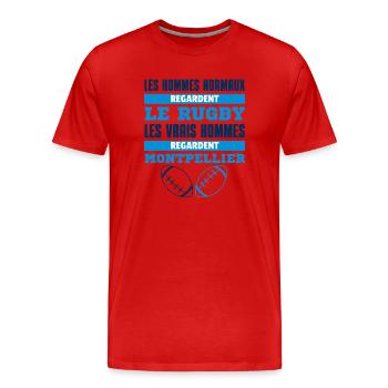 Rugby Montpellier Real Men - Men's Premium Organic T-Shirt - red - Front - Damien (186cm)