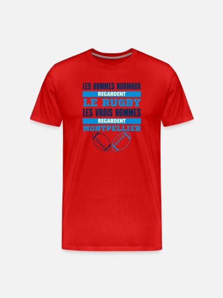 Rugby Montpellier Real Men - Männer Premium Bio T-Shirt - Rot