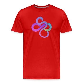 Colorful Infinity Loop - Men's Premium Organic T-Shirt - red - Front - Damien (186cm)