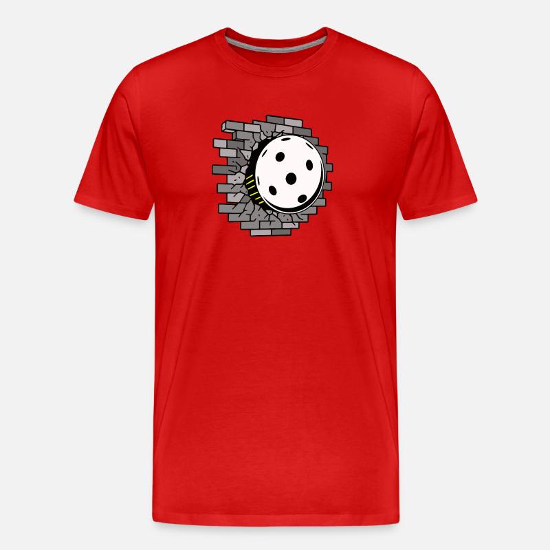 Floorball , Mauerdurchbruch - Männer Premium Bio T-Shirt - Rot