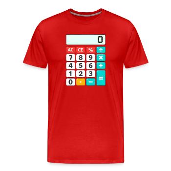 Retro-Farbblock-Rechner - Männer Premium Bio T-Shirt - Rot - Vorne - Damien (186cm)