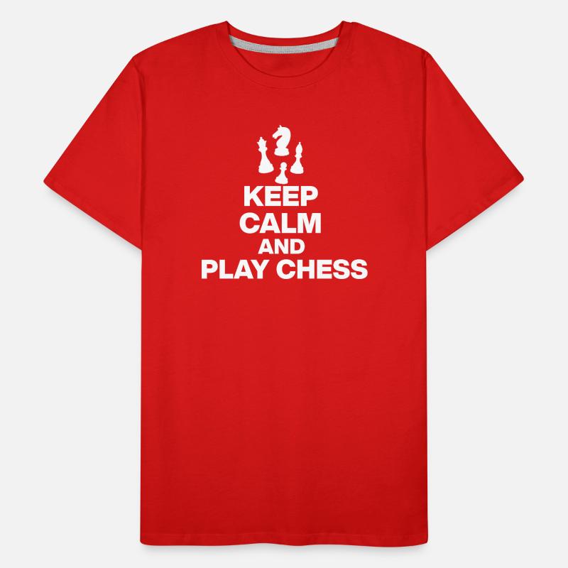 KEEP CALM AND PLAY CHESS! CHESS PLAYER white Men's Premium Organic T-Shirt