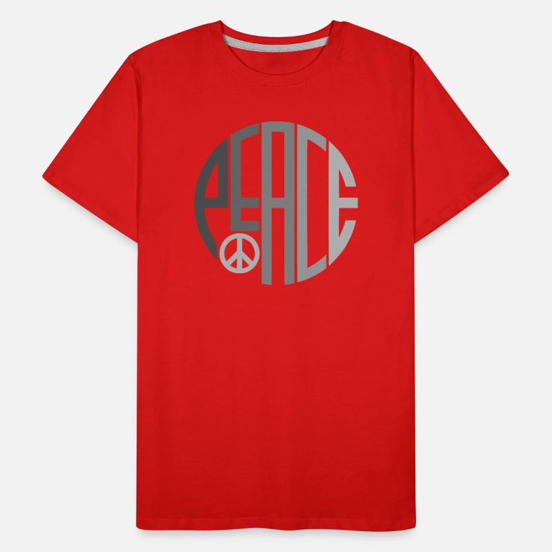 Circle Typography Peace with Peace Sign Men's Premium Organic T-Shirt