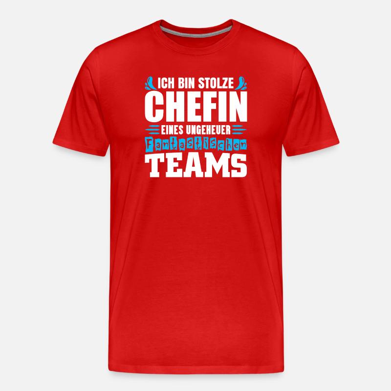 Stolze Chefin Chef Frau Abteilungsleiter Teamchef - Männer Premium Bio T-Shirt - Rot
