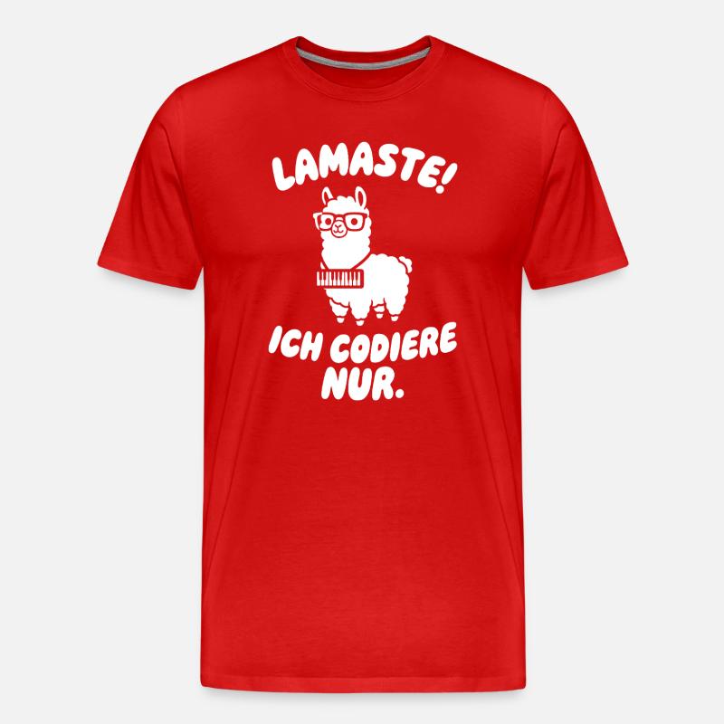 LamaSte: I only code - Men's Premium Organic T-Shirt - red