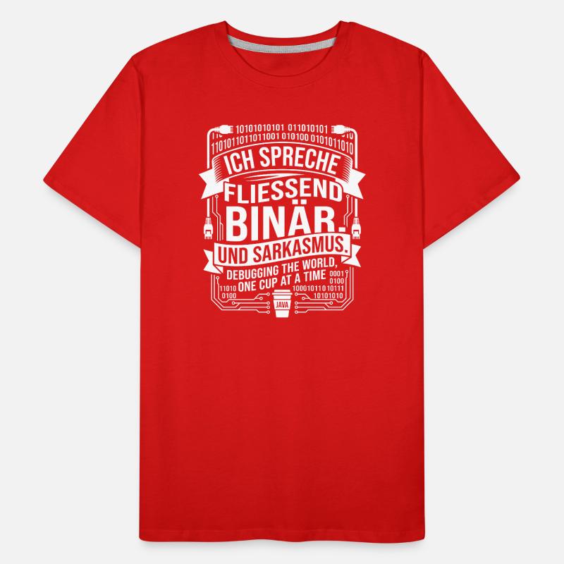 Coding Binärer Kaffee Sarkasmus Männer Premium Bio T-Shirt