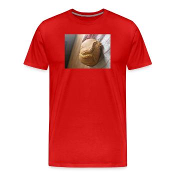 Croûte dorée pain rustique - T-shirt bio Premium Homme - rouge - Devant - Damien (186cm)