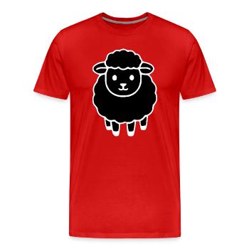 Mouton noir - T-shirt bio Premium Homme - rouge - Devant - Damien (186cm)