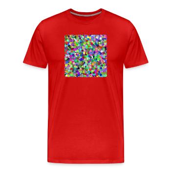 Bunte Konfetti-Kreise - Männer Premium Bio T-Shirt - Rot - Vorne - Damien (186cm)