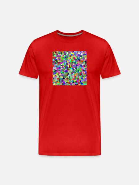Bunte Konfetti-Kreise - Männer Premium Bio T-Shirt - Rot