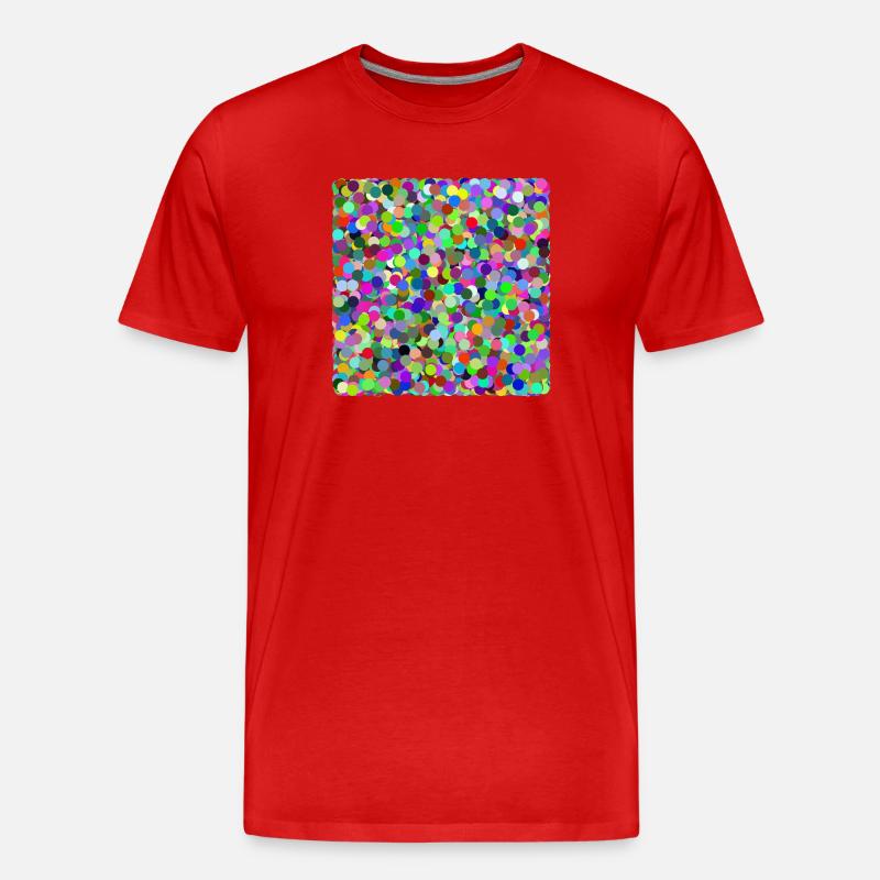 Bunte Konfetti-Kreise - Männer Premium Bio T-Shirt - Rot