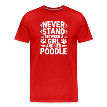 Paroles de caniche Caniche Cadeau drôle de caniche - T-shirt bio Premium Homme - rouge - Devant - Damien (186cm)