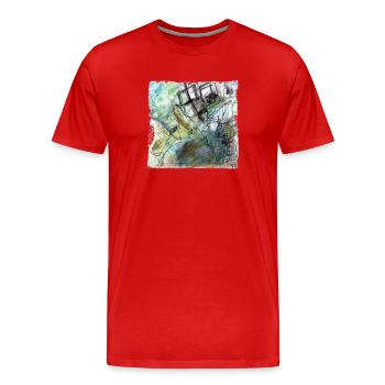 Avion - T-shirt bio Premium Homme - rouge - Devant - Damien (186cm)