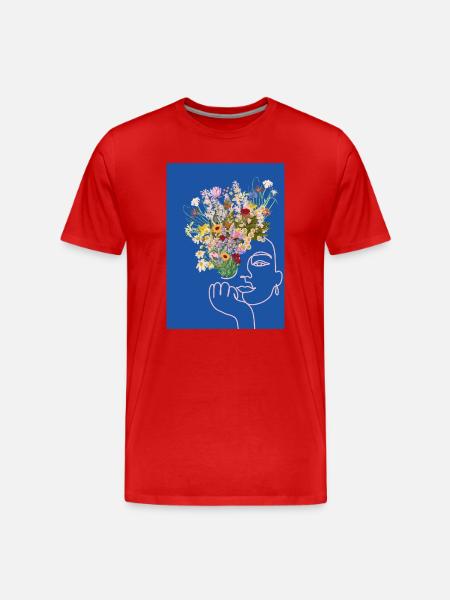 Blumenfrau - Männer Premium Bio T-Shirt - Rot