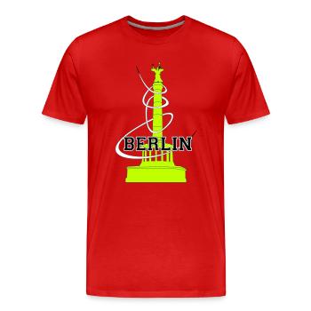 Berlin vibes - Men's Premium Organic T-Shirt - red - Front - Damien (186cm)
