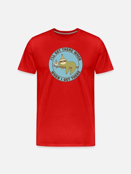 Sloth Monday Treibstoff-Casual - Männer Premium Bio T-Shirt - Rot