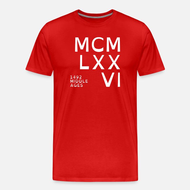 1976_COMPANY_white - Männer Premium Bio T-Shirt - Rot