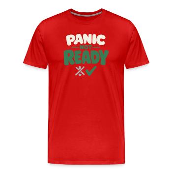 Ruhe Schlägt Panikbereitschaft, Lebensstil, - Männer Premium Bio T-Shirt - Rot - Vorne - Damien (186cm)
