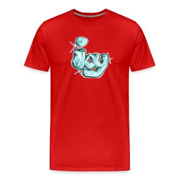 Eisig, ein gezogenes Wort - Männer Premium Bio T-Shirt - Rot - Vorne - Damien (186cm)