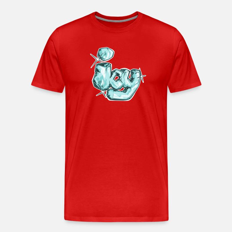 Eisig, ein gezogenes Wort - Männer Premium Bio T-Shirt - Rot