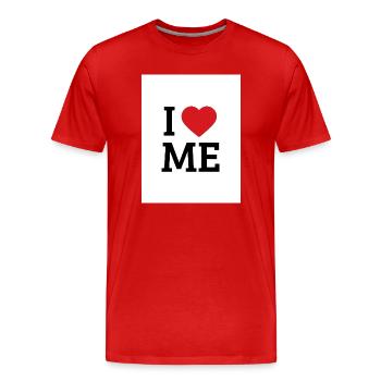 I Love Me Heart – Self-Love - Men's Premium Organic T-Shirt - red - Front - Damien (186cm)