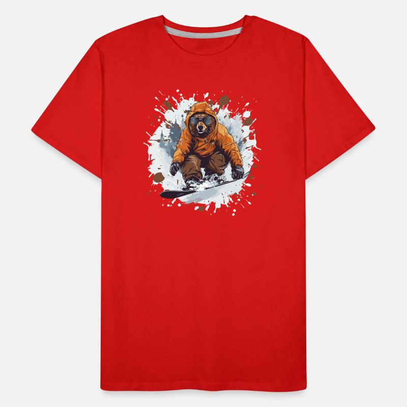 Ours Planche à neige T-shirt bio Premium Homme