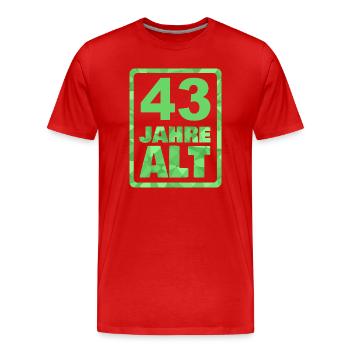 Alt 43 - Männer Premium Bio T-Shirt - Rot - Vorne - Damien (186cm)
