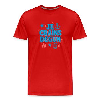 Marseille je crains dégun - T-shirt bio Premium Homme - rouge - Devant - Damien (186cm)