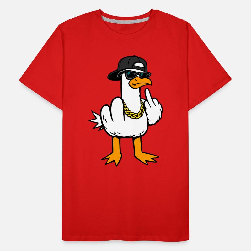 Coole Möwe Lustig Frech Mit Mittelfinger Shirt Männer Premium Bio T-Shirt