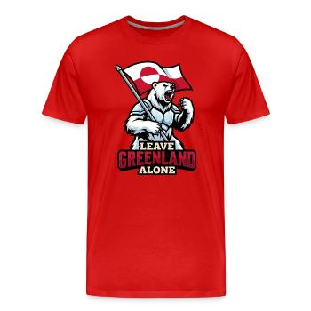 Leave Greenland Alone Polar Bear Flag Design - Men's Premium Organic T-Shirt - red - Front - Damien (186cm)