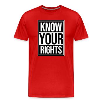 Know Your Rights Activism Justice Freedom - Men's Premium Organic T-Shirt - red - Front - Damien (186cm)