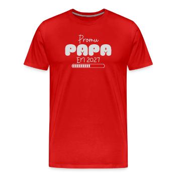 Promoted to Dad in 2027 Announcement Pregnancy Dad Future Dad - Men's Premium Organic T-Shirt - red - Front - Damien (186cm)