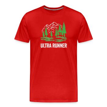 Ultra-Läufer - Männer Premium Bio T-Shirt - Rot - Vorne - Damien (186cm)